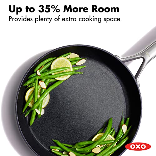 Image of OXO Professional 10 inch Frying Pan Skillet, Hard Anodized Ceramic Nonstick Cookware PFAS-Free, Induction Suitable, Stainless Steel Handles, Diamond Reinforced Coating, Dishwasher Safe, Oven Safe, Black