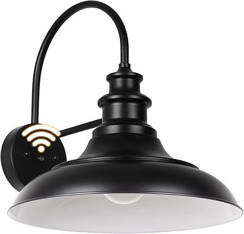 Miniatura 10 de Lámpara de granero para exteriores con sensor de anochecer a amanecer, lámpara de pared para exteriores de 12.3 pulgadas, lámpara de montaje en