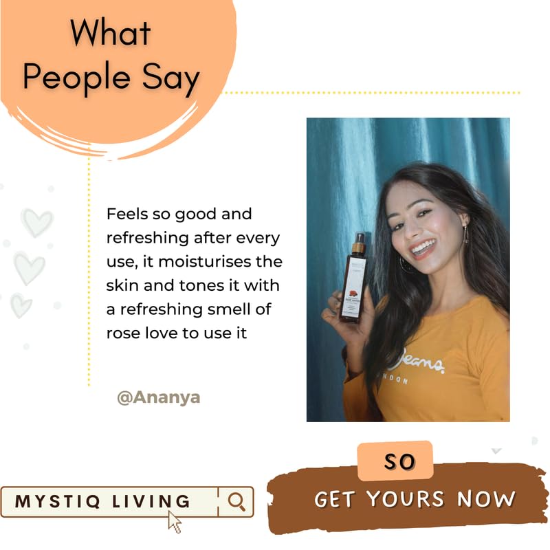 Image of Mystiq Living Glycerine and Rose Water Spray Combo - Plant Based | For Face Skin and Body Care (210ML, 2)