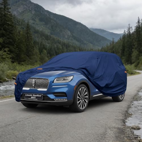 Image of Kaugung Custom Fit Car Cover for Lincoln Nautilus & MKX, Heavy Duty SUV Cover Waterproof All Weather Outdoor Protection, Breathable Full Exterior Cover with Vent, Rain Sun Snow UV Proof
