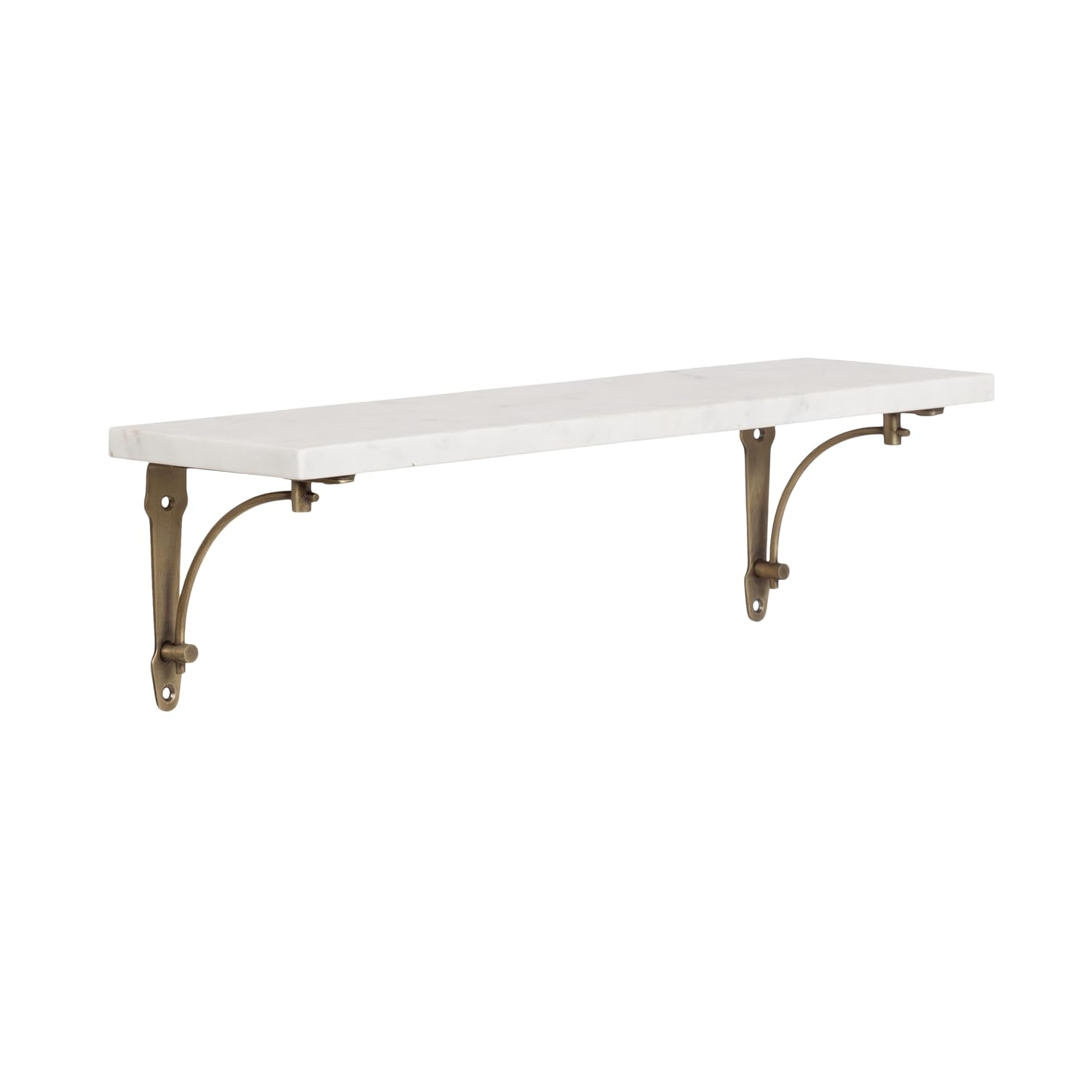 Kate and Laurel Hatley Vintage Glam Ornate Marble and Metal Shelf, 20 x 5 x 6, White Marble and Antique Brass, Classic Dec... - Review, Price and Buying Guide
