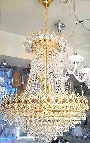 Image of LED Crystal Chandelier Ceiling Lamp Glass Crystal Big Size Jhumar Ceiling Light for Living Room /Hall /Bed Room etc.