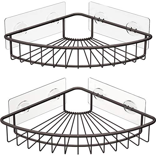 SMARTAKE 2-Pack Corner Shower Caddy, SUS304 Stainless Steel, Wall Mounted Bathroom Shelf