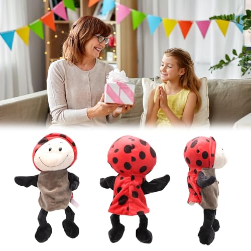 Tierhandpuppen für Kinder, Marienkäfer Handpuppen, Geschichtenerzählen Handpuppen mit Beinen, Tier Fingerpuppen mit bewegliche offene Münder für Unterricht, Vorschule, Geschenke (Marienkäfer)