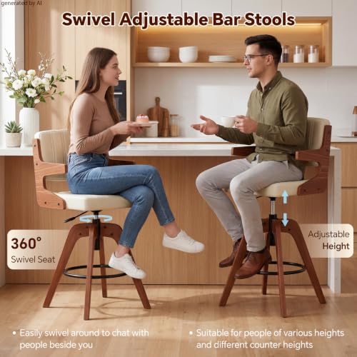 Image of Counter Height Bar Stools, Mid Century Modern Counter Height Stools