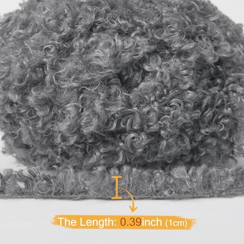 Pretty Jolly Teddy Fur Yarn - Super Soft, Chunky, Fluffy Faux Fur - Total Length 2×50m (100g×2) - Dark Grey - Image 4