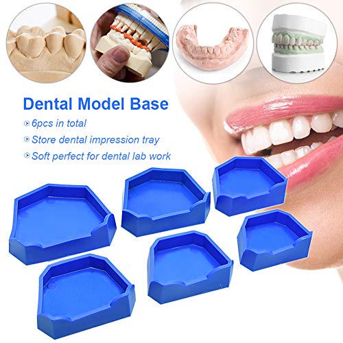 Oral Dentistry Dental Lab Model Former Base Molds Blue Color (6 Pcs/Pack)