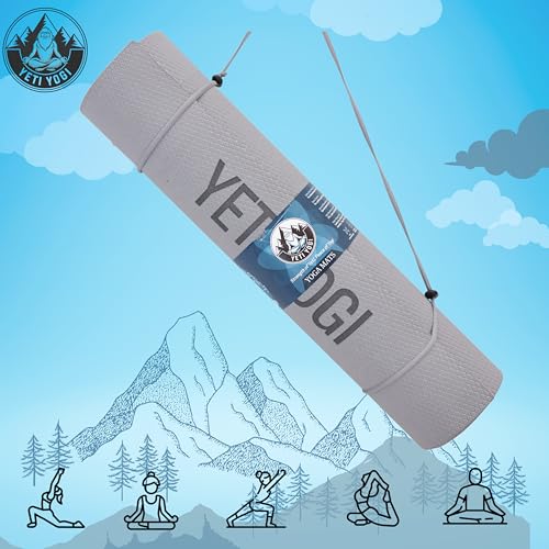 Image of Eva Yoga Mat for Exercise, Anti-Slip Workout Mat for Unisex, Durable & Comfortable Yoga Mats for Home, Gym, and Pilates (Grey, 6mm)