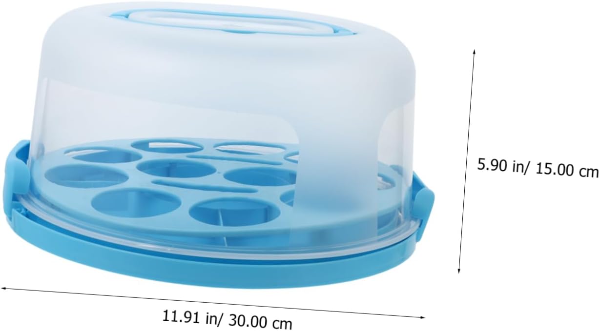 Unomor 10inch Thick Cake Box Holder Pp Portable Cake Carrier Box Handle and Buckle Design Dessert Storage Box for Bakery Cupcake
