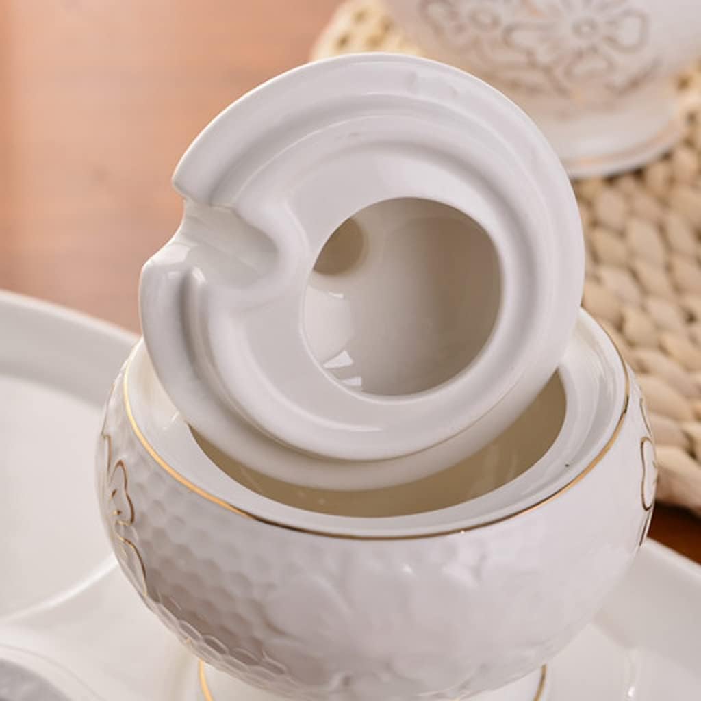 Condiment Jar Seasoning Box Spice Pots Ceramic Seasoning Bottle Set with Spoon Lid and Tray Seasoning Box Salt Jar European Seasoning Jar Spice Jar Set Seasoning Jar