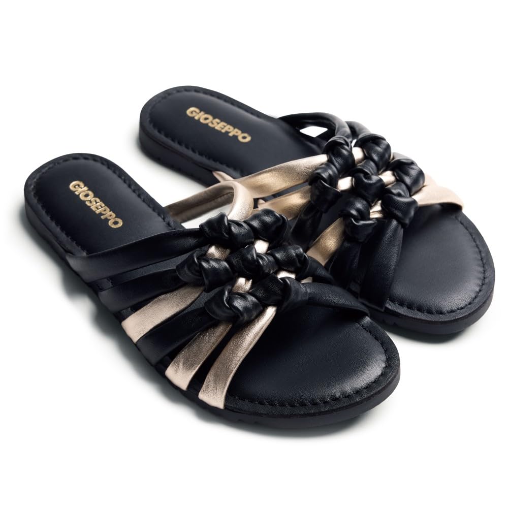 GIOSEPPO Women's Calbayog Adjustable Strap, Black/White, 3.5 UK