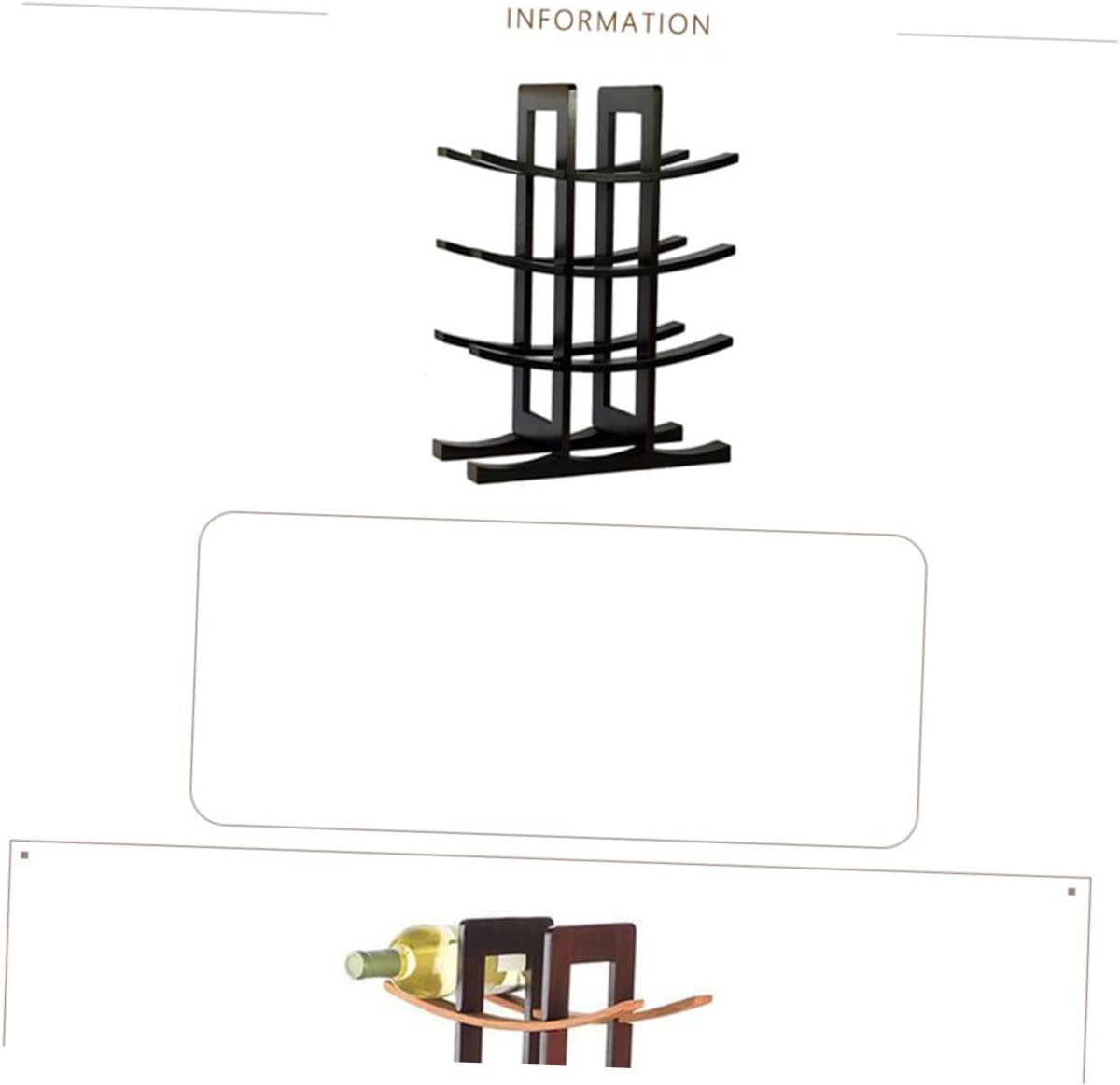 Healifty Bamboo Wine Rack Wooden Wine Holder for Kitchen Countertop Black Finish Space-Saving Design and Home Decor
