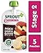 Sprout Organic Baby Food Stage 2 Pouches, Peach Banana Quinoa Raisin, 4 Ounce (Pack of 5)