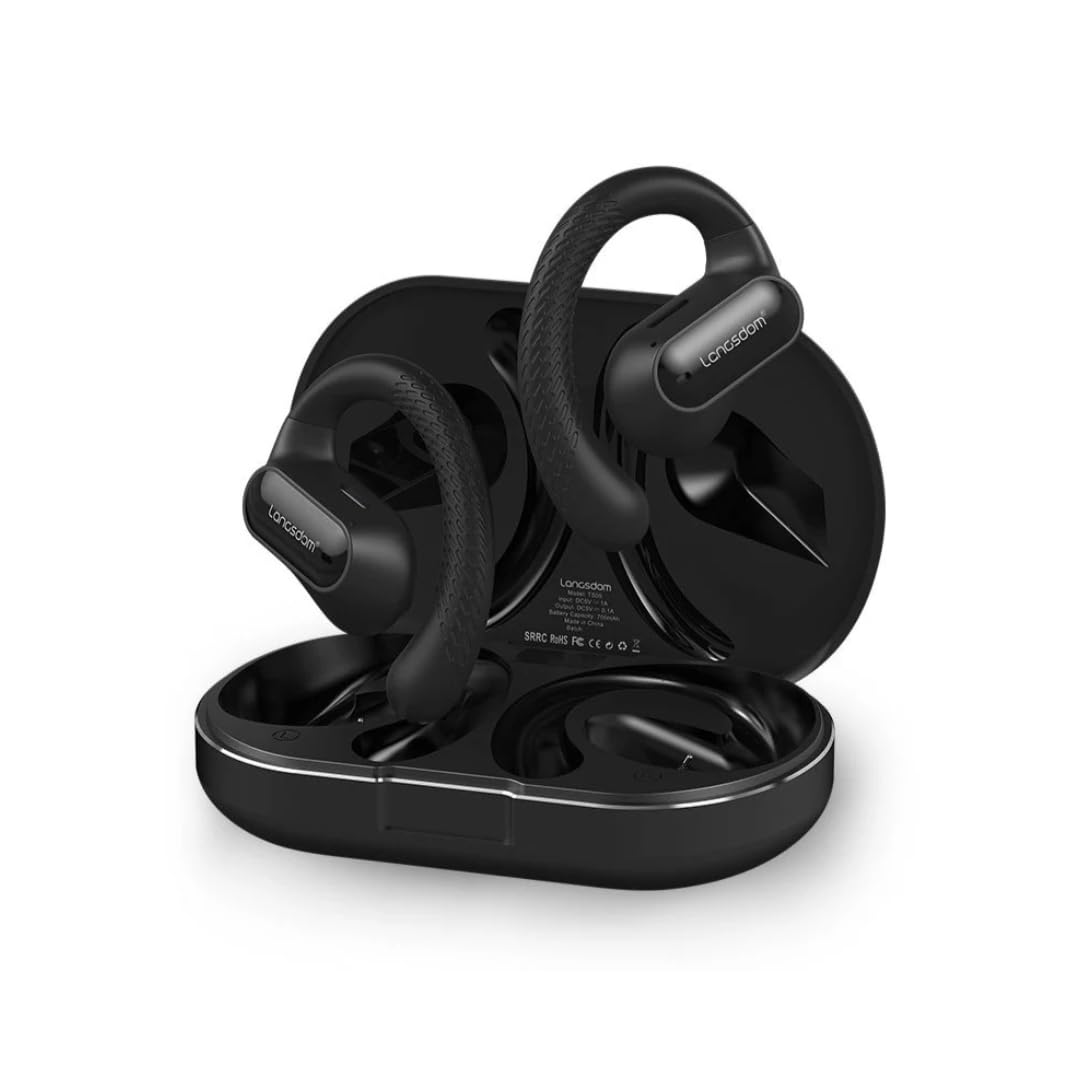 Écouteurs sans Fil Bluetooth 5.4 – Autonomie 40H, Écran LED, ENC Double Micro, Son Puissant 16.2mm, IPX5 Étanche, Design Ouvert, Commandes Tactiles, Confort Longue Durée - Noir