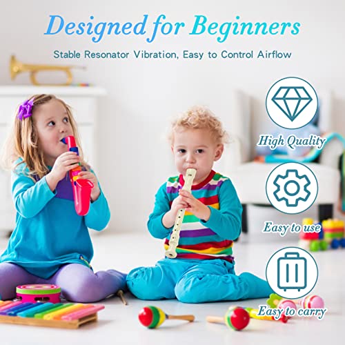 Descant Soprano Recorder Music Recorder Instrument For Kids Flute Kids Recorder With Cleaning Rod + Case Bag (White) #TOP3