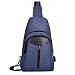 MOSISO Sling Backpack with USB Charging Port, Polyester Travel Daypack Durable Chest Shoulder Unbalance Gym Fanny Crossbody Sack Satchel Outdoor Hiking Bag for Men Women Girls Boys, Navy Blue