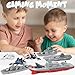 WASAiKA Military Naval Vessel Naval Ship with Launching Cruise Missile and Battle Ship Group, Small Scale Pull Back Fighter Jet, Ideal Present Army Toys Set for Kids Boys Girls