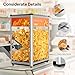 ROVSUN Nacho Chip Warmer, Nacho Machine Countertop Food Warmer Display Case with Warming Light, Glass Door, Scoop & Removable Deflection for Nacho Chips Stainless Steel