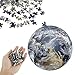 1000 Piezas Rompecabezas Redondo Rompecabezas de Rompecabezas de Planeta Luna y Tierra Cardboard Puzzle Rompecabezas Grande Educativo Interactivo Familiar Juguete para Adultos Niños (Tierra)