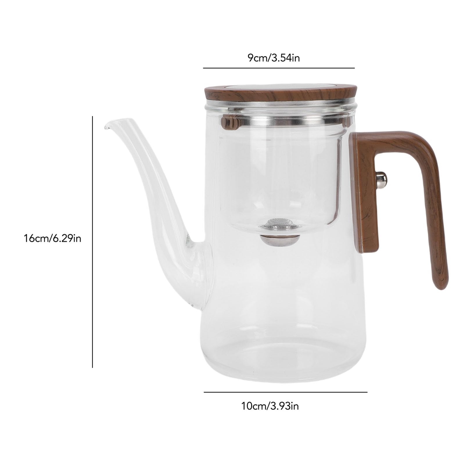 800-ml-Teekanne aus Glas mit Teesieb, Sieb und Deckel, Hitzebeständiger Teebereiter, Wassertrennung