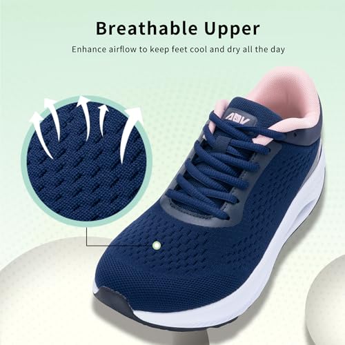 Image of Wide Toe Box Shoes Women Arch Support Walking Sneakers Orthotic Tennis Shoes for Plantar Fasciitis Bunions