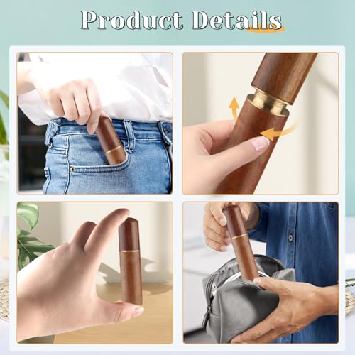 Image of 6 Pack Needle Case Wooden Sewing Needle Holder Portable Embroidery Needle Tube Keeper Container for Hand Crafts Sewing Knitting Tool Toothpick Pill Bead