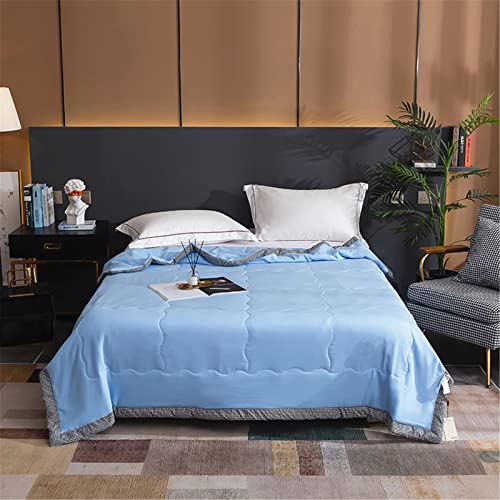 Odot 3D Colcha Bouti Cama 90/150 Verano, Color Sólido Acolchada Reversible Ligero Colchas Cubre Cama Individual o Matrimonio Multiusos Suave Microfibra Colcha Cama (150x200cm,Cielo Azul)