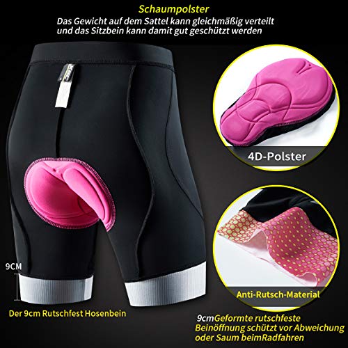 XGC Korte fietsbroek voor dames en wieleronderbroek, fietsbroek voor vrouwen, elastische 4D-spons zitkussen met een hoge… - Image 7