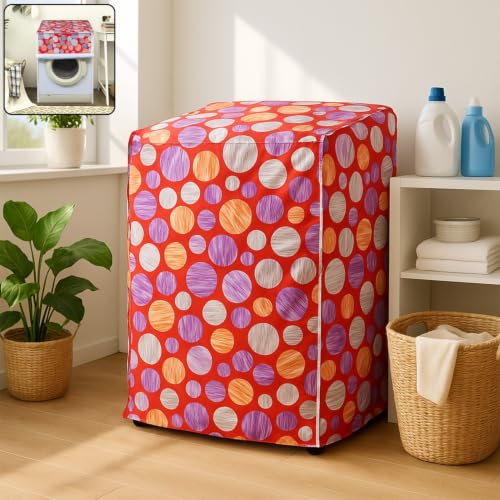 Image of TRENDYMART Waterproof Washing Machine Cover 82x60 cm Dustproof Protective Cover for Top Load Washing Machine Durable Fabric Home Use