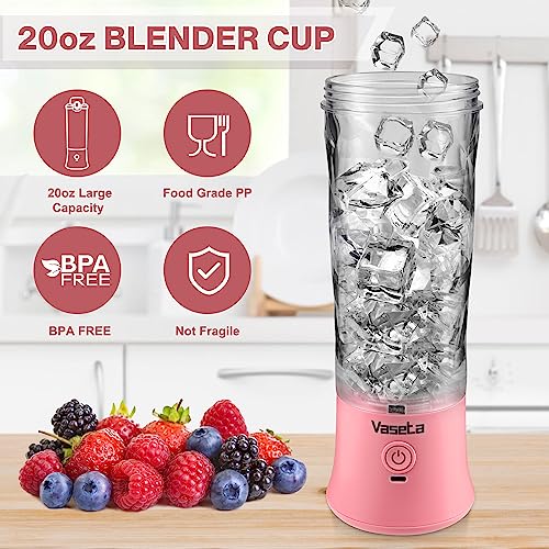 Portable Blender, Personal Size Blender for Shakes and Smoothies, Blender with 6 Blades, 20oz Mini Mixer Rechargeable for Kitchen/Gym/Travel/Office, BPA-Free - Thumbnail 7
