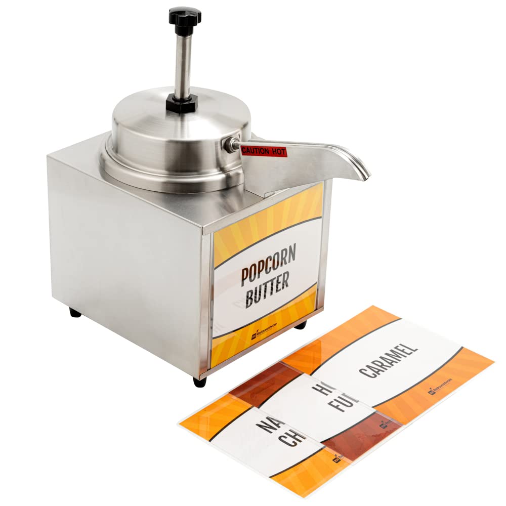 Photo 1 of Restaurantware Hi Tek Condiment Pump, 1 Electric Sauce Dispenser Pump - With Heated Spout, Pump, Stainless Steel Condiment Dispenser, 3.5-Qt Capacity, Decals Included - Restaurantware
