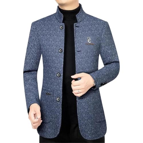 Men Stand Collar Business Casual Blazers Coats