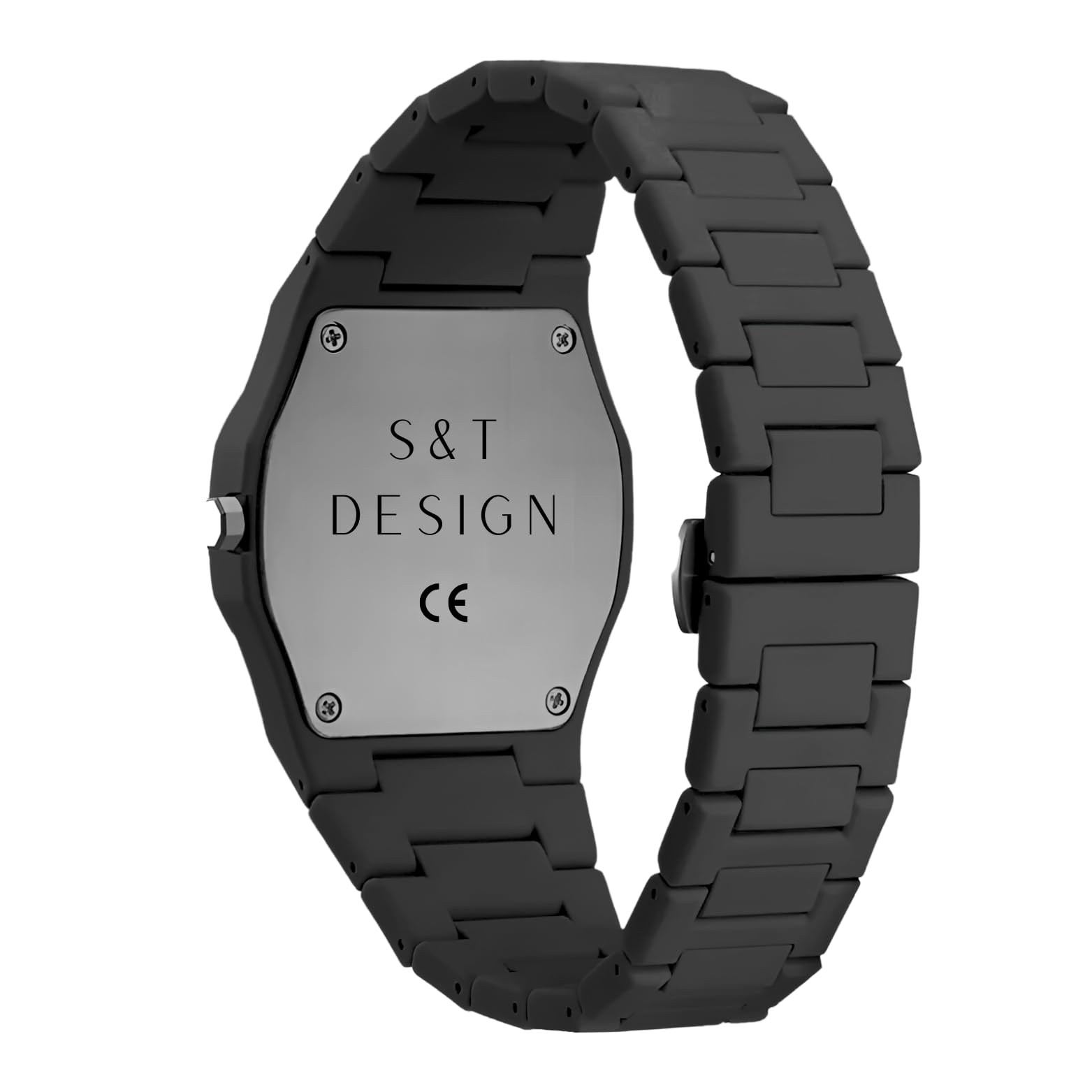 S&T Design Quarzuhr Herrenuhr Armbanduhr Elegant Herren Uhr (inkl. Armbandkürzer, Ultra leicht (54g), Ultraleicht, Arabische Zahlen, Matt, Rostfrei, Polycarbonat Männer Uhr