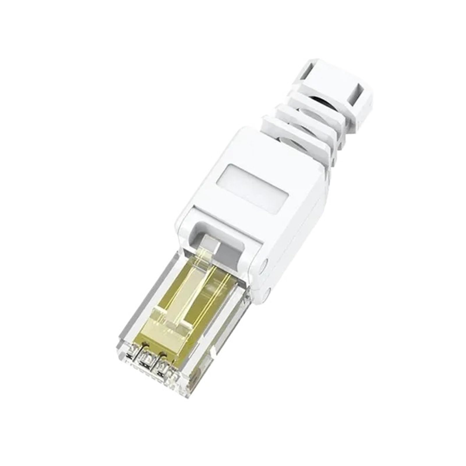 Fiches RJ45 Cat6A Cat7 Cat8 connecteurs Ethernet blindés réutilisables beige - 5
