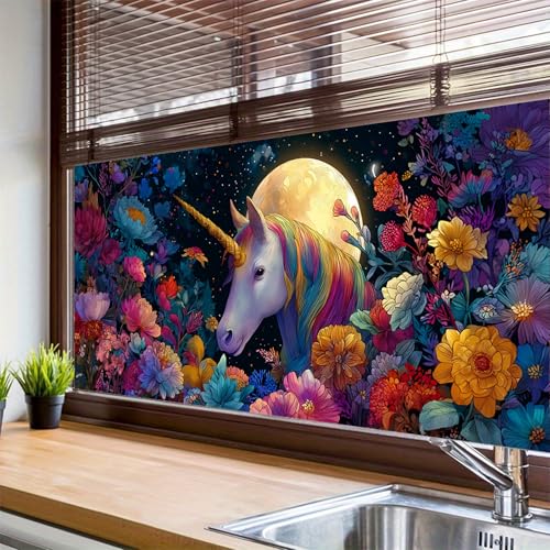 Película decorativa para ventana con unicornio mágico miniatura 4