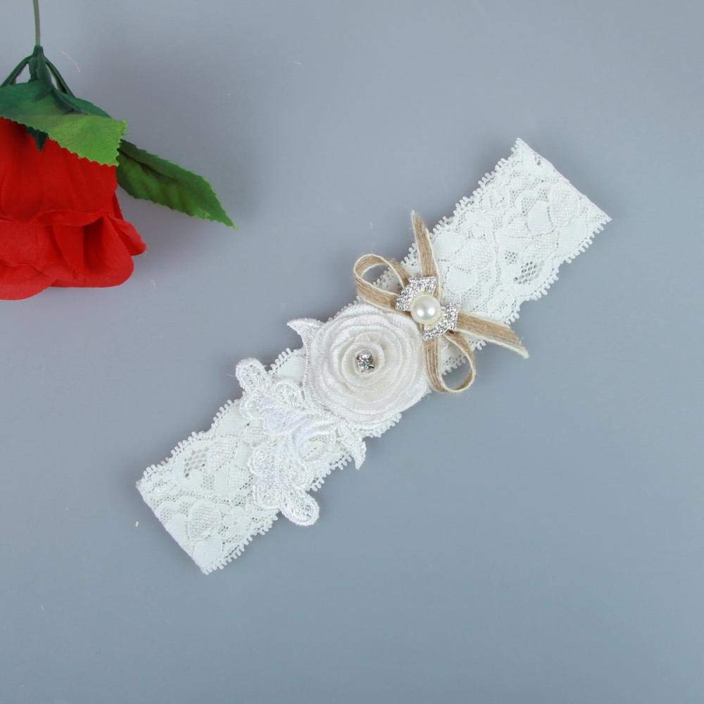 Giarrettiere per spose Giarrettiera in Pizzo, Accessori da Sposa Cintura in Pizzo Elasticizzato con Passante per Le Gambe-Bianco 10 Pezzi_L, Set di Reggicalze in Pizzo (Bianco 10 Pezzi M)