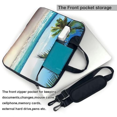 Bolsa para laptop con estampado de playa hawaiana y correa ajustable 4