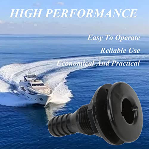 Thru Hull Fitting, Drain Scupper 3/4In Hose Coupling Rugged Impact Resistant For Marine(Black) #TOP1