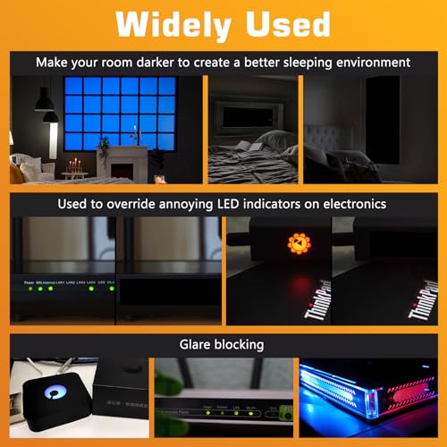 Image of Blackout Tape 2inch x 66Feet 100% Full Black Out Masking Tape, Light Blocking Sticker for Electronics, Cover LED Indicator, Shielding Glare, Window Shading, Lamp Strips Shade, Backlight Sheet Dimming