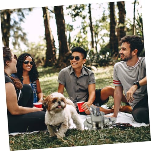 Set de Cocina para Camping PACKOVE de Acero Inoxidable Portátil para 1-2 Personas, Utensilios de Cocina y Olla para Picnic Ligera para Senderismo y Mochilero miniatura 4