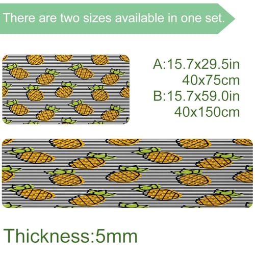 2 tapetes de cocina decorativos amarillos para pasillo y hogar 4