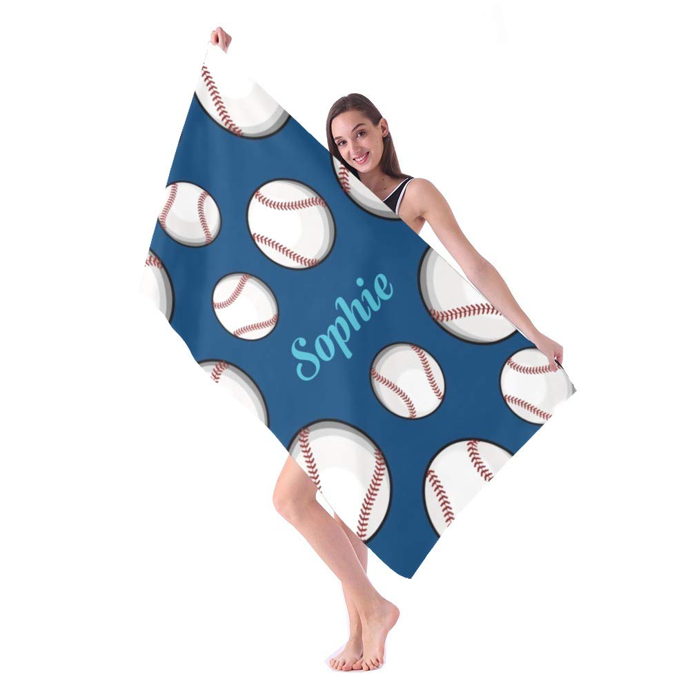 Personalized Baseball Beach Towel – Custom Name, 30x60 Inches, Quick-Dry, Sandproof, Lightweight - View #11