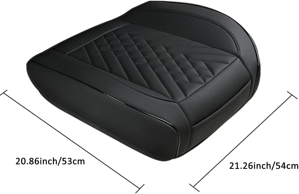 GIANT PANDA 2pcs Front Car Seat Covers Bottom Seat Covers, PU Leather Driver Car Seat Protectors Fits 95% of Vehicles, Wrapping Around The Bottom (Black)