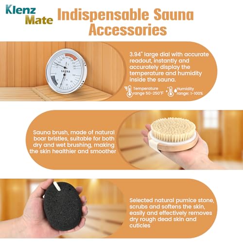 6 Pcs Sauna Accessories Kit, Wooden Sauna Bucket and Ladle Set, Handmade - Image 5