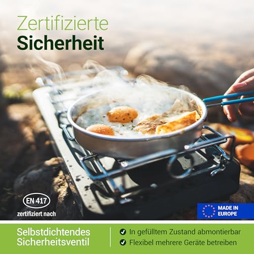 Camplora 8x 227g Butan Gaskartuschen mit Ventil für Grill und Camping