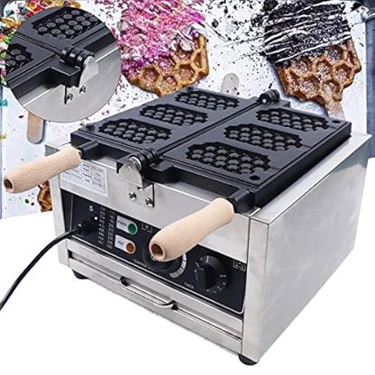 Waffeleisen, Edelstahl, antihaftbeschichtet, 3 Gitter, Taiyaki-Fisch-Waffelmaschine, kommerzielle LPG-Waffelbackmaschine, leicht zu reinigen, schnelles Kochen für zu Hause (Schwarz + Silber 3) – Bild 8
