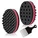 BIGEDDIE Big Holes Sponge for Hair, Twist Sponge, Magic Sponge Brush, Afro Hair Sponge for Curls with 6.29 Inch Free Hair Pick Comb(2 pack)