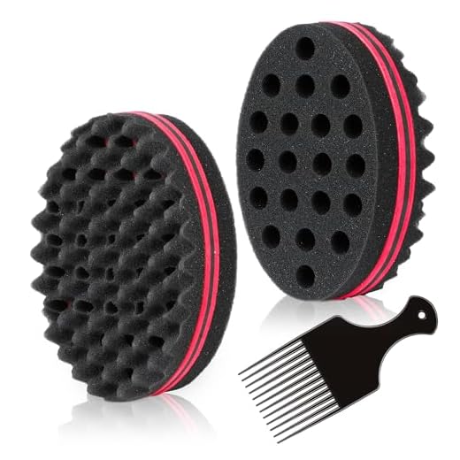 BIGEDDIE Big Holes Sponge for Hair, Twist Sponge, Magic Sponge Brush, Afro Hair Sponge for Curls with 6.29 Inch Free Hair Pick Comb (2 PACK)