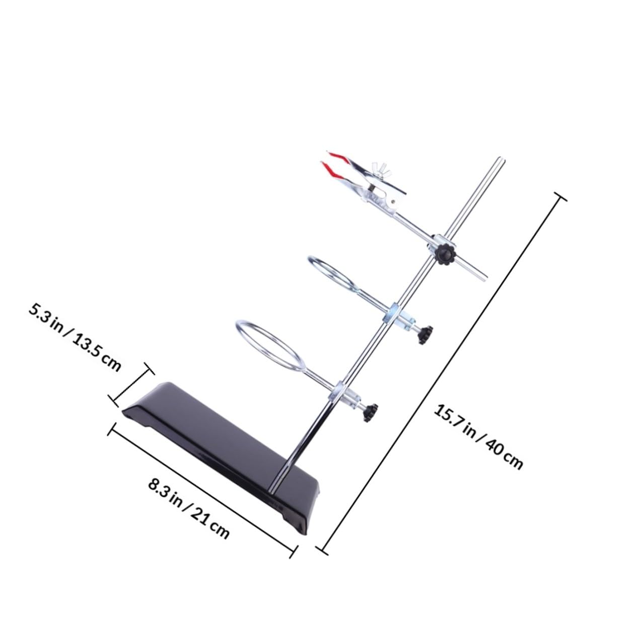 Homoyoyo Kit Chimico Supporto in Ferro e Morsetto da Laboratorio, Base Imbottita Antiscivolo per Esperimenti di Filtrazione e Riscaldamento, Attrezzature Metalliche Stabili per Uso