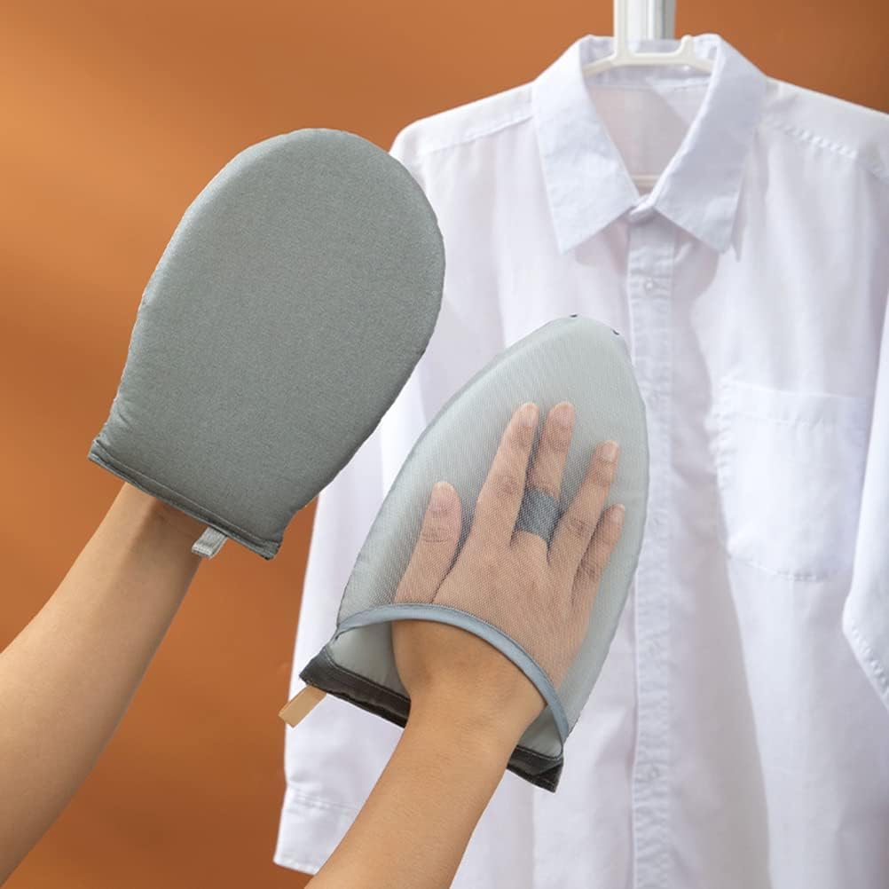 Garment Steamer Ironing Gloves with Finger , Anti Steam Gloves Heat Garment Steamer Mitt for Clothes Steamers Handheld Steam Irons (Round with finger clasp)